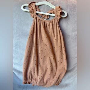 Quincy Mae Brown Polka Dot Bubble Romper